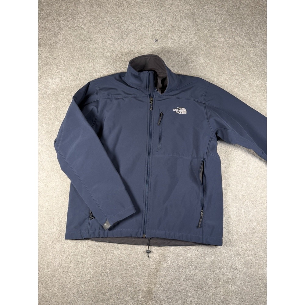 The North Face Apex Bionic Jacket Mens Large Navy Blue Softshell Fleece AMVY